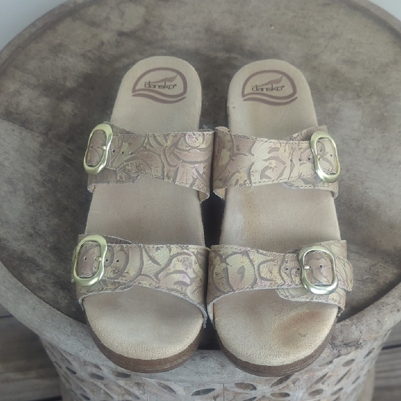 Dansko Shoes - Dansko Women's Gold and Tan Mules
